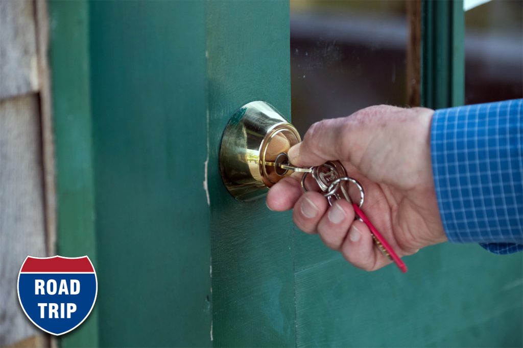 Turning Keys to lock front door